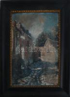 BJ vagy BI jelzéssel: Tabáni részlet. Olaj, papír, jelzett, fakeretben, 35×24 cm