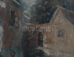 BJ vagy BI jelzéssel: Tabáni részlet. Olaj, papír, jelzett, fakeretben, 35×24 cm