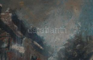 BJ vagy BI jelzéssel: Tabáni részlet. Olaj, papír, jelzett, fakeretben, 35×24 cm