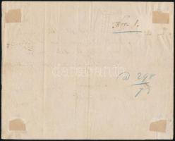 1871 Számla okmánybélyeg hiányában Réznyomat 2kr + 5kr felhasználásával, a felragasztás után az alat...