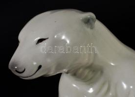 Jegesmedve figura, jelzett, hibátlan, m: 22 cm