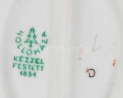 Hollóházi fuvolás, jelzett, hibátlan, m. 14 cm