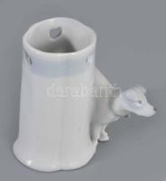 Kutya figurával díszített jelzett fogpiszkatartó, hibátlan, m: 7 cm