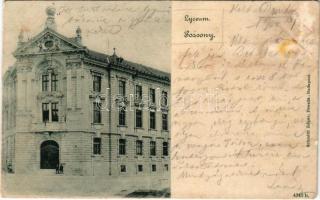 1900 Pozsony, Pressburg, Bratislava; Lyceum. Schmidt Edgar / líceum / school (b)