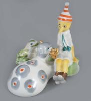 Polonne porcelán mesefigura, jelzett, hibátlan, m: 8 cm