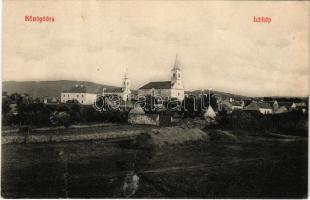 1910 Kővágóörs, látkép, templomok. Schwarcz József kiadása (fa)