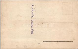 1912 Pozsony, Pressburg, Bratislava; Orsolya zárda, lányok csoportképe télen / nunnery, girls in win...