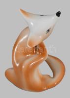 Hollóházi art deco róka. Jelzett, hibátlan, m: 8 cm