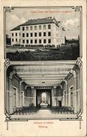 1911 Kőszeg, Ferenc József katolikus főgimnázium (nyugatról), díszterem és kápolna, belső. Róth Jenő kiadása. Art Nouveau (EK)