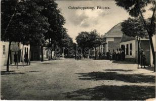 1930 Csécsénypatony, Cecínska Poto; Fő utca. Fotograf Adolf Brunner / main street (EM)