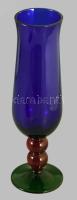 Cseh vintage anyagában színezett többszínű talpas váza, jelzés nélkül, hibátlan, m: 25,5 cm