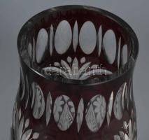 Cseh anyagában színezett asztaldísz, jelzés nélkül, hibátlan, d: 23 cm, m: 12 cm