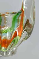 Kézzel készült anyagában színezett üveg asztaldísz, hibátlan, m: 22,5 cm