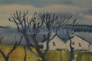 Szalóky Sándor (1921-1978): Csobánkai hangulat, 1977. Akvarell, papír, jelezve jobbra lent, hátoldal...