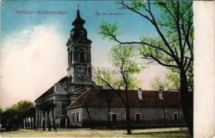 1918 Felsőszeli, Felső-Szeli, Horné Saliby; evangélikus templom. A képeslap feladója Endreffy János evangélikus lelkész, címzettje Takács Elek homokbödögei esperes / Lutheran church (felületi kopás / worn surface)