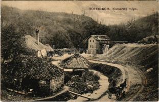 1926 Nádasfő, Rárbok, Rohrbach, Rohozník; Kamenny mlyn / Kőbánya és kőmalom. A. Wiesner No. 77a. / Steinbruch und Steinmühle / stone mine and mill (fl)