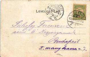 1905 Pozsony, Pressburg, Bratislava; színház, villamos, csokoládé üzlet. Gelber kiadása / theatre, t...