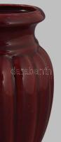 Retro német vörös mázas váza, jelzett, hibátlan, m: 15 cm