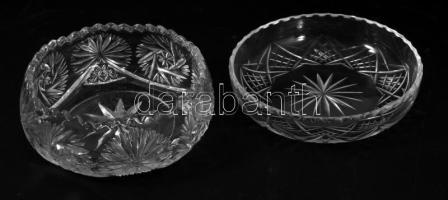 2 db kristály kínáló tálka d: 11 cm