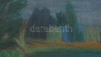 Olvashatatlan jelzéssel: Vízpart. Pasztell, papír, üvegezett fakeretben, 35,5×60 cm