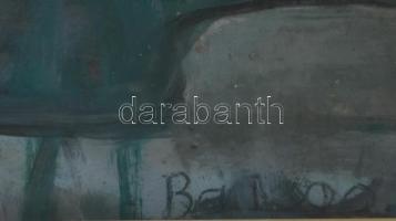 Ballagó Imre (1915-1997): Utcarészlet. Vegyes technika, papír, jelzett. Hátoldalán Képcsarnok Vállal...