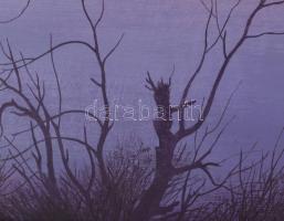 Dezső József (1935-1995): Téli nap, 1982. Olaj, farost, jelzett, hátoldalán Képcsarnok Vállalat címk...