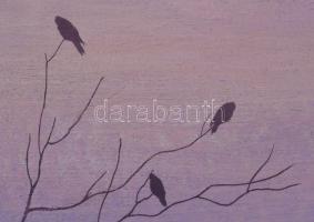 Dezső József (1935-1995): Téli nap, 1982. Olaj, farost, jelzett, hátoldalán Képcsarnok Vállalat címk...