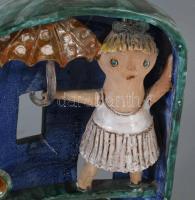 Kiss Roóz Ilona: Játszó gyermekek. Jelzett, minimális mázkopással, m: 36 cm /// Ilona Kiss Roóz: Pla...