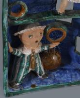 Kiss Roóz Ilona: Játszó gyermekek. Jelzett, minimális mázkopással, m: 36 cm /// Ilona Kiss Roóz: Pla...