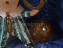 Kiss Roóz Ilona: Játszó gyermekek. Jelzett, minimális mázkopással, m: 36 cm /// Ilona Kiss Roóz: Pla...