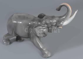 Schaubachkunst nagy elefánt figura. Kézzel festett, jelzett, hibátlan 25x20 cm