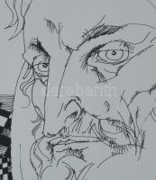 Szász Endre (1926-2003): Jézus. Szitanyomat, papír, jelzett, művészpéldány AP 3/5 számozással, üvege...