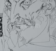 Szász Endre (1926-2003): Jézus. Szitanyomat, papír, jelzett, művészpéldány AP 3/5 számozással, üvege...