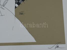 Szász Endre (1926-2003): Jézus. Szitanyomat, papír, jelzett, művészpéldány AP 3/5 számozással, üvege...