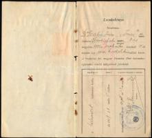 1927 A Budapesti Kir. M. Pázmány Péter Tudományegyetem töredékes leckekönyve (4 lap), több neves aka...