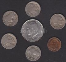 USA 1896-1990. 1c, 5c (5x), 1/2$ T:2-,3,3-