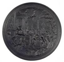 Hans Jakob Bayr 1620-os Minerva falitáljának öntöttvas másolata, hátoldalon kis hibával, d: 26 cm