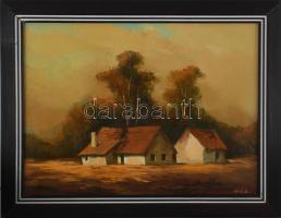 Fegyó Béla (1943-): Tanya. Olaj, farost, jelzett, fakeretben, 30×40 cm