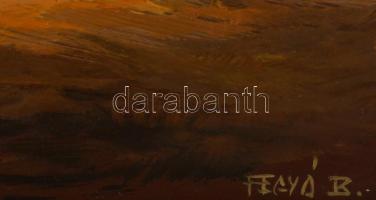 Fegyó Béla (1943-): Tanya. Olaj, farost, jelzett, fakeretben, 30×40 cm