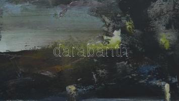 Fodor József (1935-2007): Esti fények. Olaj, farost, jelzett, üvegezett fakeretben, hátoldalán a műv...