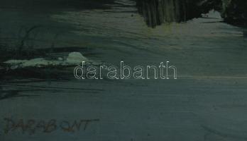 Darabont Tamás (1930-): Esti part. Olaj, farost, jelzett, fakeretben, 30×40 cm