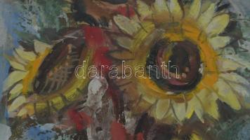 Cs. Pataj Mihály (1921-2008): Oszlopos kompozíció. Olaj, farost, jelzett, hátoldalán autográf felira...