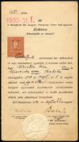 1930 A Budapesti Kir. M. Pázmány Péter Tudományegyetem jog- és államtudományi karának töredékes leckekönyve, Nékám Lajos (1868-1957) orvos, rektor, illetve Balás Károly (1877-1953) közgazdász, országgyűlési képviselő, dékán aláírásával