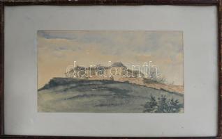 Olvashatatlan jelzéssel: Vár (Sümegi vár?). Akvarell, papír, üvegezett fakeretben, 21×29,5 cm
