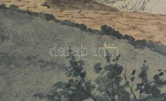 Olvashatatlan jelzéssel: Vár (Sümegi vár?). Akvarell, papír, üvegezett fakeretben, 21×29,5 cm