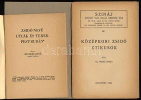 2 db - Bicskei Jenő: Zsidó nevű utcák és terek Pest-Budán, 21p + Dr. Weisz Miksa: Középkori zsidó et...