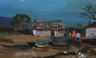 Csikós András (1947-2006): "Hóolvadás". Olaj, farost, jelezve jobbra lent, hátoldalán auto...