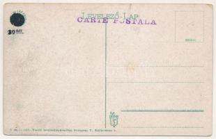 Nagyszeben, Hermannstadt, Sibiu; Nagypiac és Sarkantyú utca, Ludwig Fuchs üzlete. Vasúti levelezőlap...