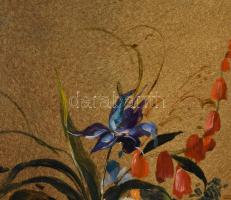 Gallyas Mária (?-): Virágcsendélet. Olaj, farost, jelzett, fakeretben, 24×18 cm