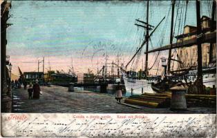 Trieste, Trieszt; Canale e ponte verde / Kanal mit Brücke / canal (EK)